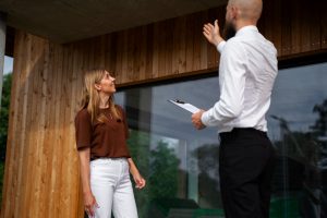 Financieel onafhankelijke vrouw die een nieuw huis koopt.